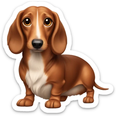 long haired weiner dog  sticker