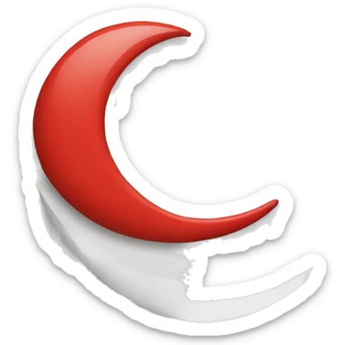Big Red crescent white background simple sticker