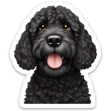 black portuguese ￼water dog sticker