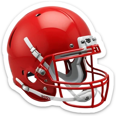 in a shade of red college football helmets sticker