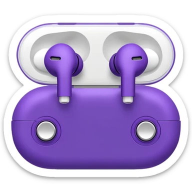 purple wired earbuds sticker