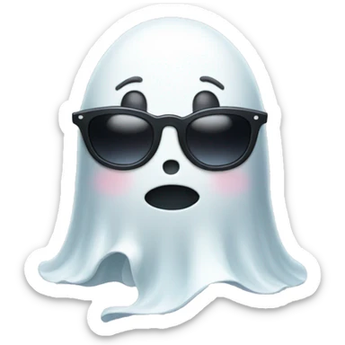a cute ghost with sunglasses sticker