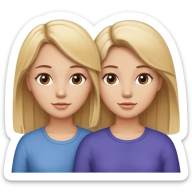 two sisters one blondie another brown hair sticker
