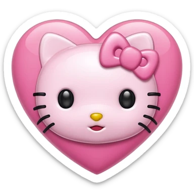 Heart, hello kitty sticker