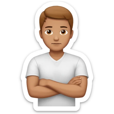 Man crossing his arm sticker