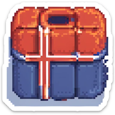 Norwegian flag pixel art icon blocky retro sticker