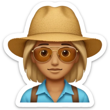 person living in desert just face, hair showing sticker