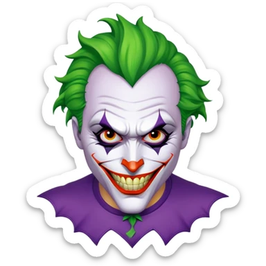The Joker wearing a T-shirt that says wow sticker