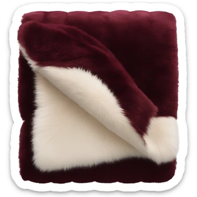 burgundy luxury fur folded blanket sticker