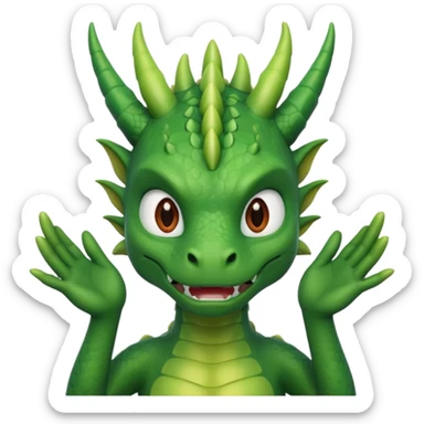 Draw a dragon that has his hands over his head (confused?) like psyduck and a head tilted sticker