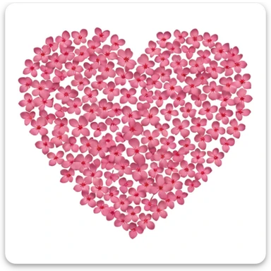 heart made of sakura petals sticker