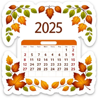 fall 2025 calendar sticker
