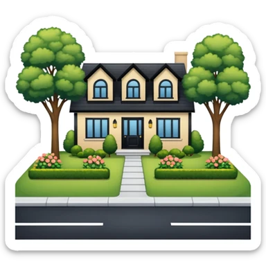front yard house with no flowers garden and parking lot sticker