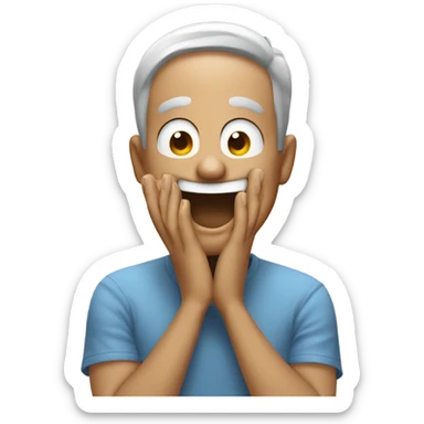 Giggle with hands to face sticker