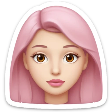 brown eyes lite pink lips sticker