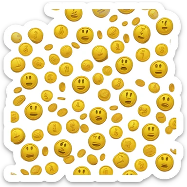 dinero y monedas flotando sticker