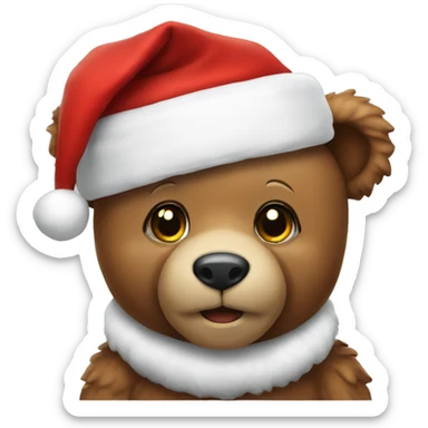 teddy bear dressed as Santa Claus sticker