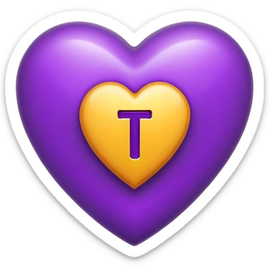 The Letter “T” inside a Purple Heart sticker