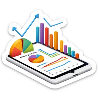 chart graph with growing metrics sticker
