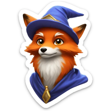 furry fox with wizard hat sticker