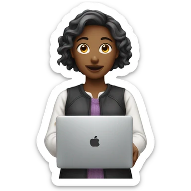 Girl send an email sticker