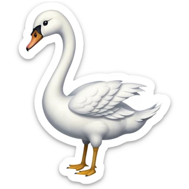 A swan who stand on left see on Right sticker