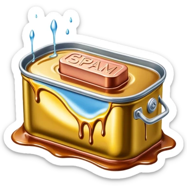 surreal salvadore dali style melting spam can landscape sticker