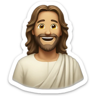 Jesus laughing sticker