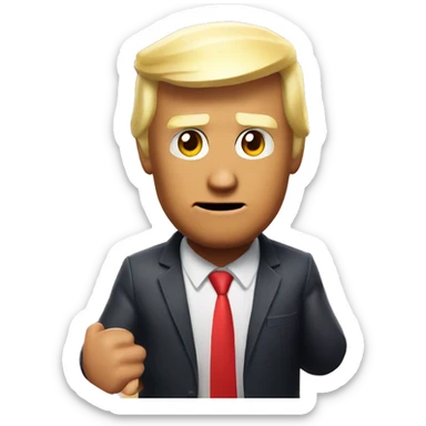 Emoji of Donald Trump as a Fortnite style character sticker