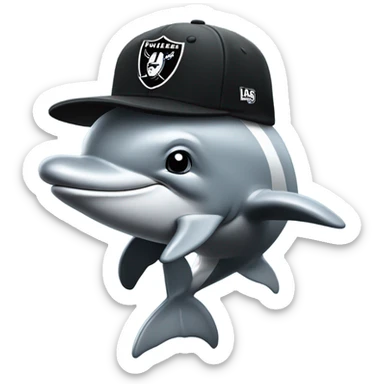 Dolphin with Las Vegas Raiders cap  sticker