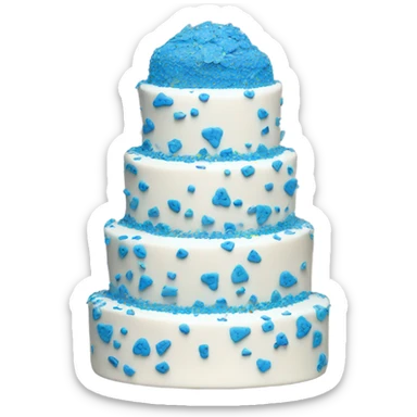 Tiered blue confetti wedding cake yummy and cute  sticker