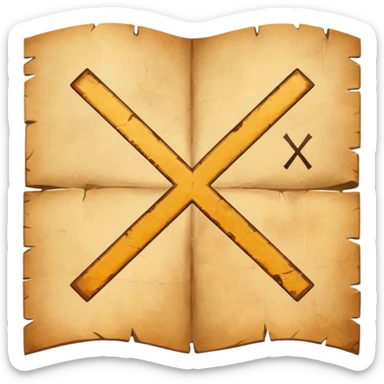 aged parchment map with X mark. sticker