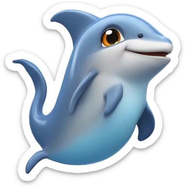 Dauphin dans un coeur sticker
