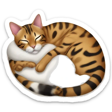 Two bengal cats sleeping like yin and yang sticker