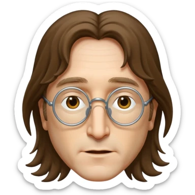 John Lennon without glasses, long hair, no text sticker