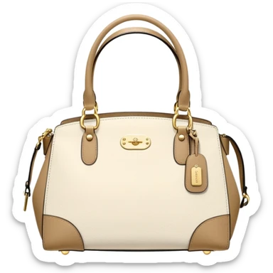 white beige coach handbag sticker