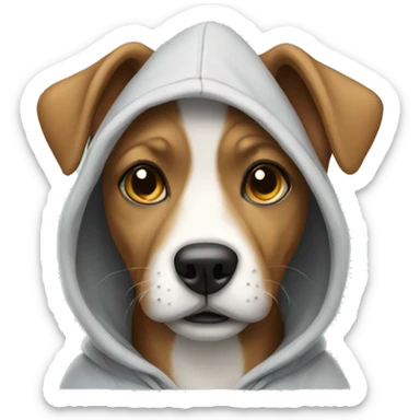 dog wearing a hoodie sticker