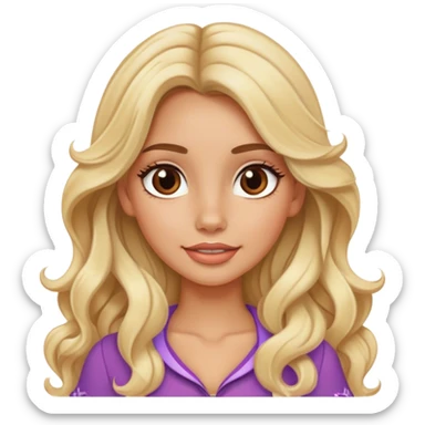 Blonde model with brown eyes, long wavy hair, Disney world tourist  sticker
