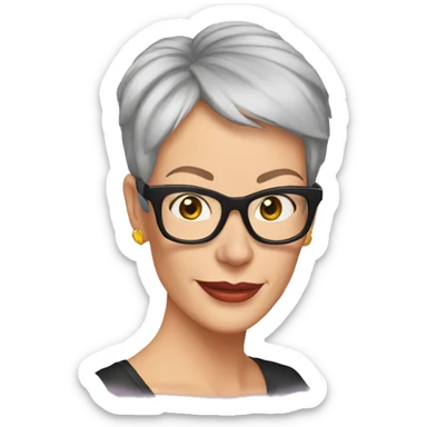 jamie lee curtis cartoon wearing tee sticker