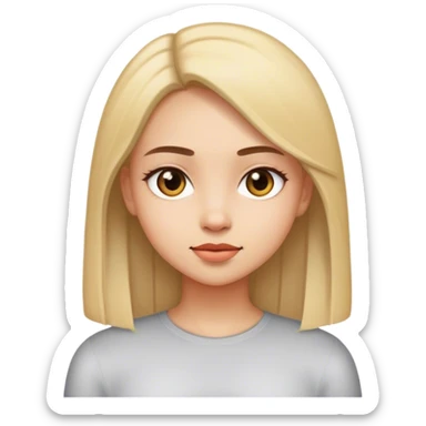 Girl with straight hair sticker