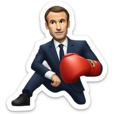 Macron qui fait de la boxe contre Sarkozy sticker
