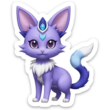 Espeon-Purrloin-Meowstic-Fakémon-hybrid-creature (full body)  sticker
