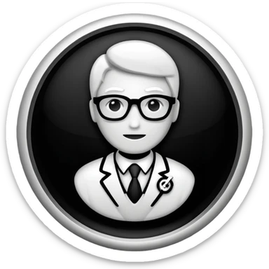 Administrator black white glowing logo transparent background sticker