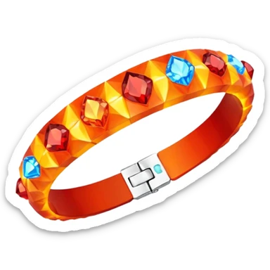 low poly fire bracelet gems sticker