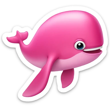 Pink whale sticker
