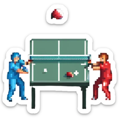 table tennis match sticker