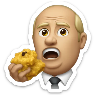 Vladimir poutine holding poop and beeing scared sticker