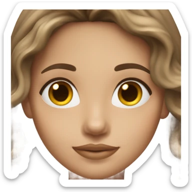 Brown hair white girl coquette  sticker