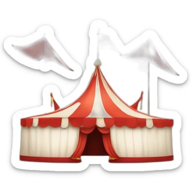circus tent left half red right half white sticker