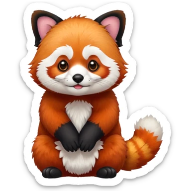 Red Panda 2d bye bye cute sticker